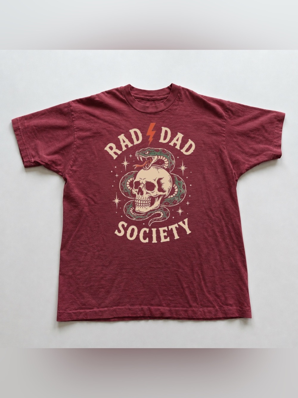 Antique CherryRed Rad Dad Society Graphic Tee - Burgundy & Cream